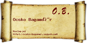 Ocsko Bagamér névjegykártya