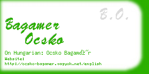 bagamer ocsko business card